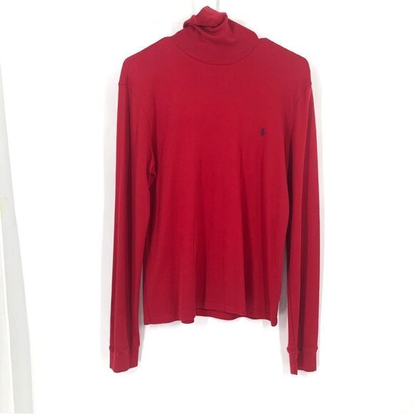 Ralph Lauren Women’s Red L/S Turtleneck Pullover 100% Cotton Size XL - Picture 1 of 10